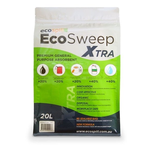 Ecosweep Xtra Bioactive Absorbent | Ecosweep Absorbent | Cleans fuel, oil, general purpose and non-aggressive liquid spills | Industrial Grade Absorbent from Ecospill